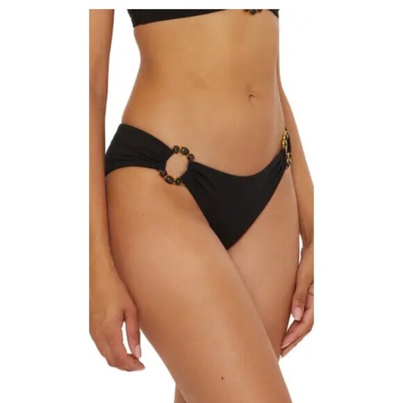 BECCA by Rebecca Virtue Black Marble Canyon Ring Hipster Bikini Bottom S NWT - Picture 3 of 9